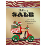 Fashion Christmas Sale Flyer Scooter Woman Brown