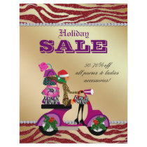 Fashion Christmas Sale Flyer Scooter Woman PS