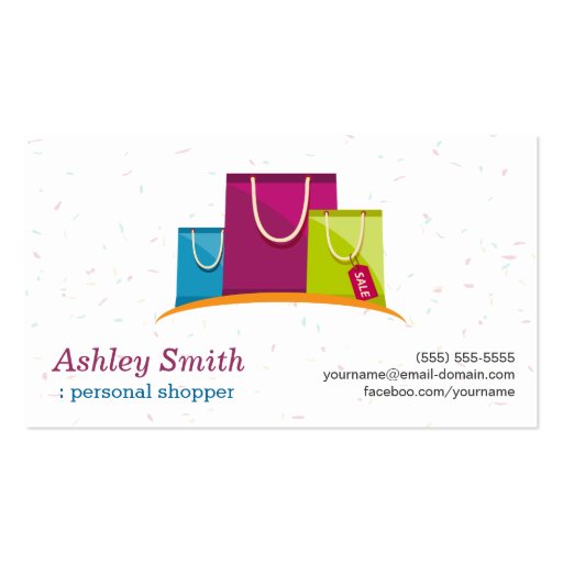 Fashion Consultant Personal Shopper Business Card (back side)