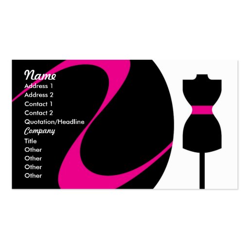 Fashion Design Business Cards (front side)