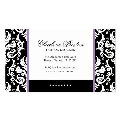 Fashion Designer Business Card (back side)