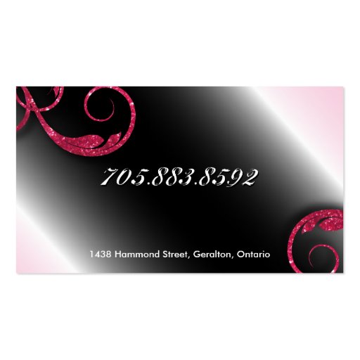 Fashion Designer Business Card - Pink Sparkle (back side)