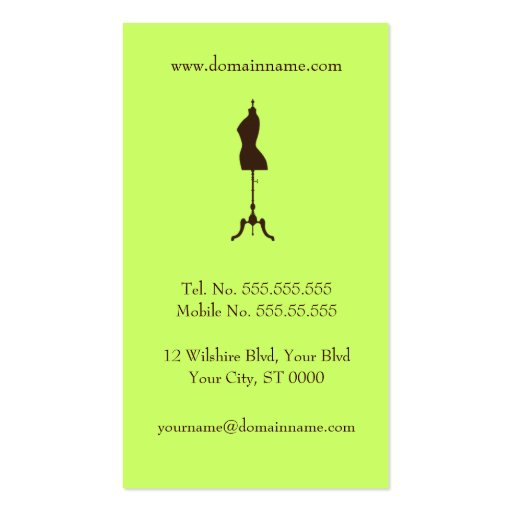 Fashion Designer Business Card Template (back side)