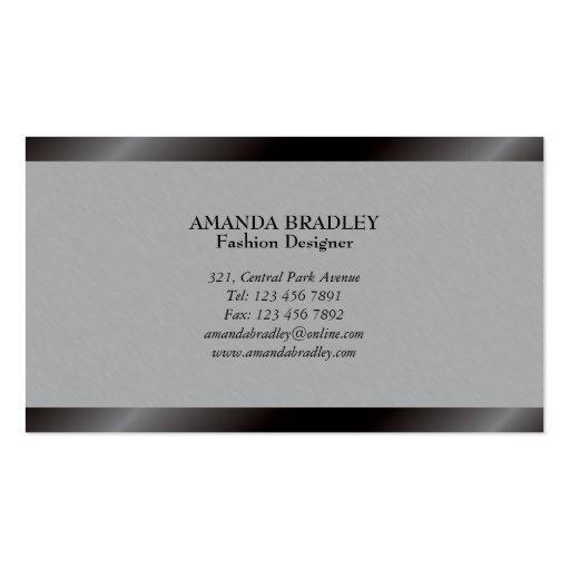 Fashion Designer - Business Cards (back side)
