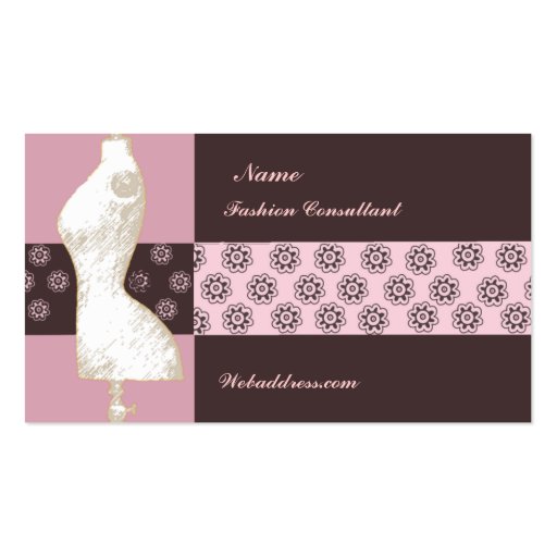 Fashion Designer Consultant Business Card Template (front side)