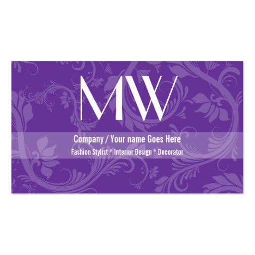 Fashion designer stylist interior decorator business card templates (front side)