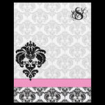 Fashion Diva Pink Raspberry Monogram Damask
