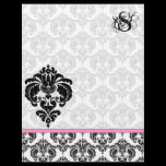 Fashion Diva Pink Raspberry Monogram Damask