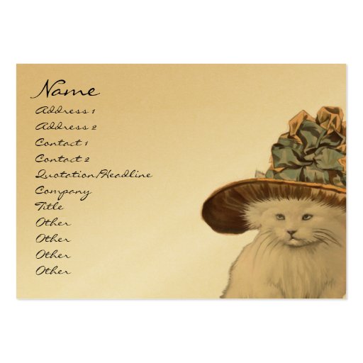 Fashion Diva Vintage Kitty Cat Business Cards (front side)