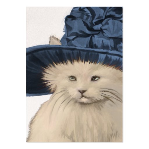 Fashion Diva Vintage Kitty Cat Business Cards Blue (back side)
