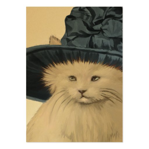 Fashion Diva Vintage Kitty Cat Business Cards Blue (back side)
