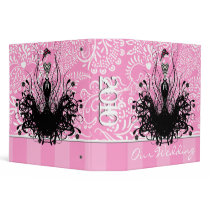 Fashion Diva White Damask Raspberry Binder by samack Fashion Diva White Damask Raspberry Binder