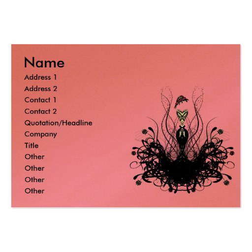Fashion Diva -with flowers Business Card Template (front side)
