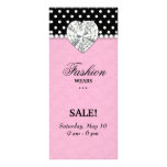 Fashion Dots Jewels Pearl Heart Lace Pink Custom Rack Cards