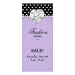 Fashion Dots Jewels Pearl Heart Lace Purple Rack Card