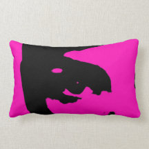 Fashion face pink black razberry pillow