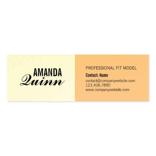 Fashion Fit Model Business Card Template (back side)