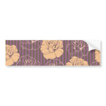 Fashion floral rose pattern bumper sticker
