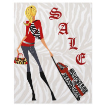 Fashion Flyer Zebra Handbag Suitcase Red Tan