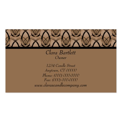 Fashion Forward Business Card, Chocolate Brown (back side)