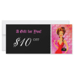 FASHION Gift Certificate Jewelry Zebra Lace Pink Full Color Rack Card