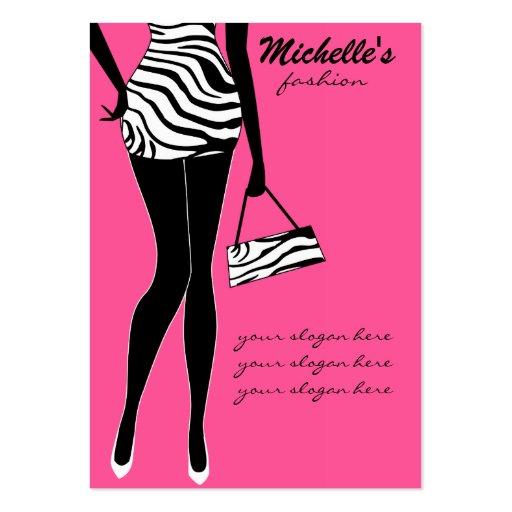 Fashion girl business card design (front side)