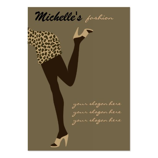 Fashion girl business card design (front side)