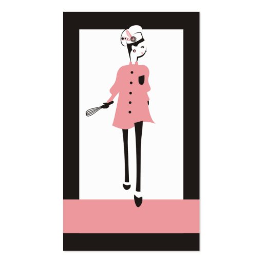fashion girl chic chef business card