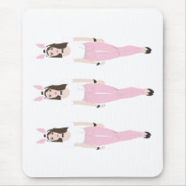 Fashion Girl in Bunny Outfit Mouse Pad