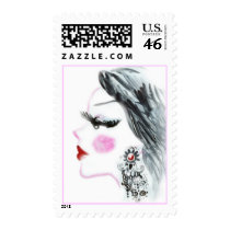 Fashion Girl Postage Stamp