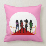 Fashion Girls Red Carpet MoJo Square Throw Pillow pillows