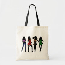 Fashion Girls Silhouette Trendy Budget Tote Bags