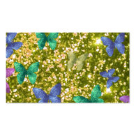 Fashion glittering golden blink,color butterflies business card template