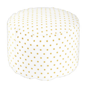 Fashion gold polka dots round pouf