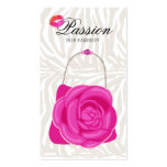 Fashion Handbag Rose Purse Pink Zebra Business Card