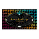 Fashion Houndstooth Fleur de lis Jewelry Autumn Business Card