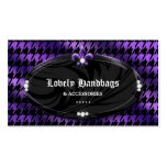 Fashion Houndstooth Fleur de lis Jewelry Purple Bl Business Card Templates