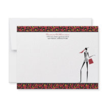 Fashion Icon Custom Flat Note Cards (red) Custom Announcements