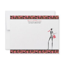 Fashion Icon Custom Flat Note Cards (rose) Invites