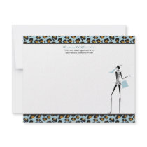 Fashion Icon Custom Flat Note Cards (sky) Custom Announcement