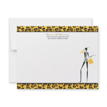 Fashion Icon Custom Flat Note Cards (yellow) Custom Announcement