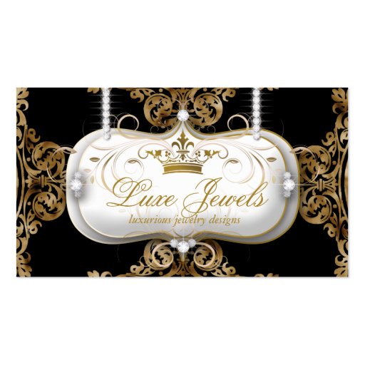 Fashion Jewelry Business Card Elegant Crown (front side)
