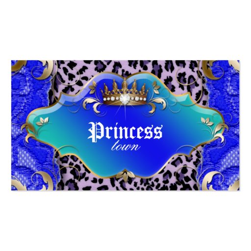 Fashion Jewelry Business Card Leopard Lace Blue