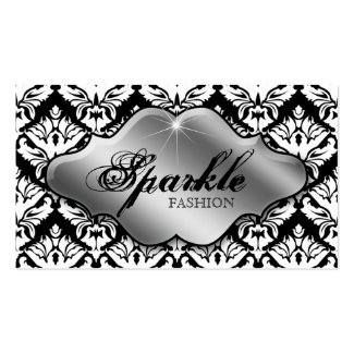 Fashion Jewelry Business Cards Damask Silver profilecard