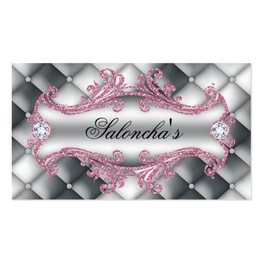 Fashion Jewelry Makeup Artist Elegant Tufted Satin Business Cards (front side)