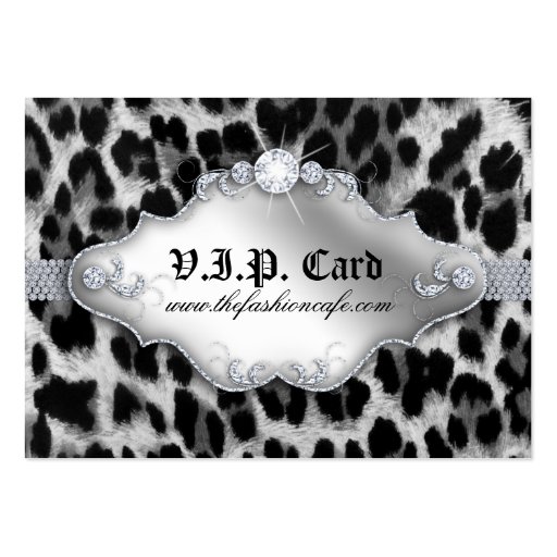 Fashion Jewelry VIP Club Card Leopard Black White Business Cards (front side)