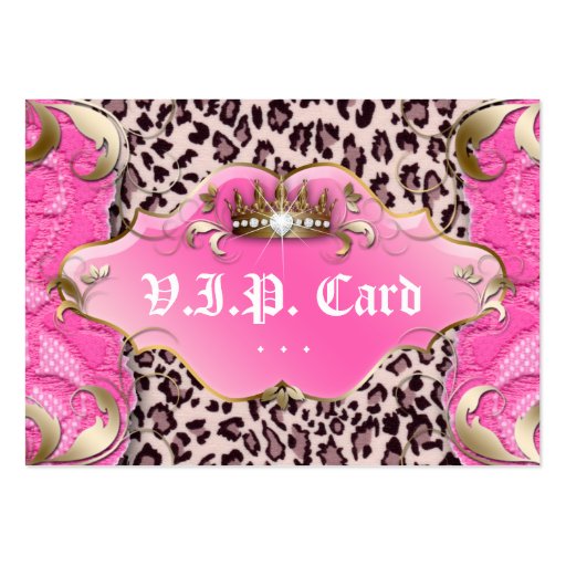 fashion_jewelry_vip_club_card_leopard_lace_pink_business_card ...
