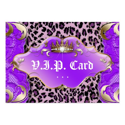 Fashion Jewelry VIP Club Card Leopard Lace Purple Business Card (front side)
