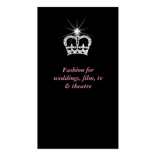 Fashion Lace Pink Crown Tiara Modern Business Cards (back side)