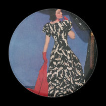 fashion lady in black and red magnet magnets